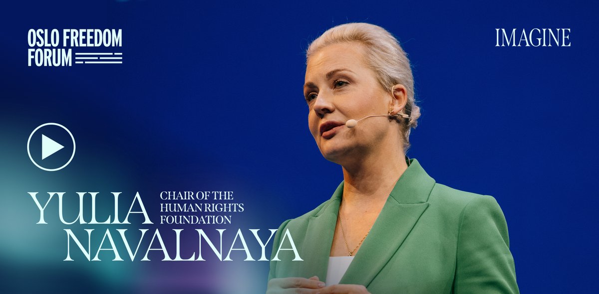 Alexei Alexey Navalny's murder won’t silence the truth. "We continue his fight." — Yulia Navalnaya’s powerful message of defiance, resistance, and hope. Watch her powerful talk at the 2025 #OsloFreedomForum.