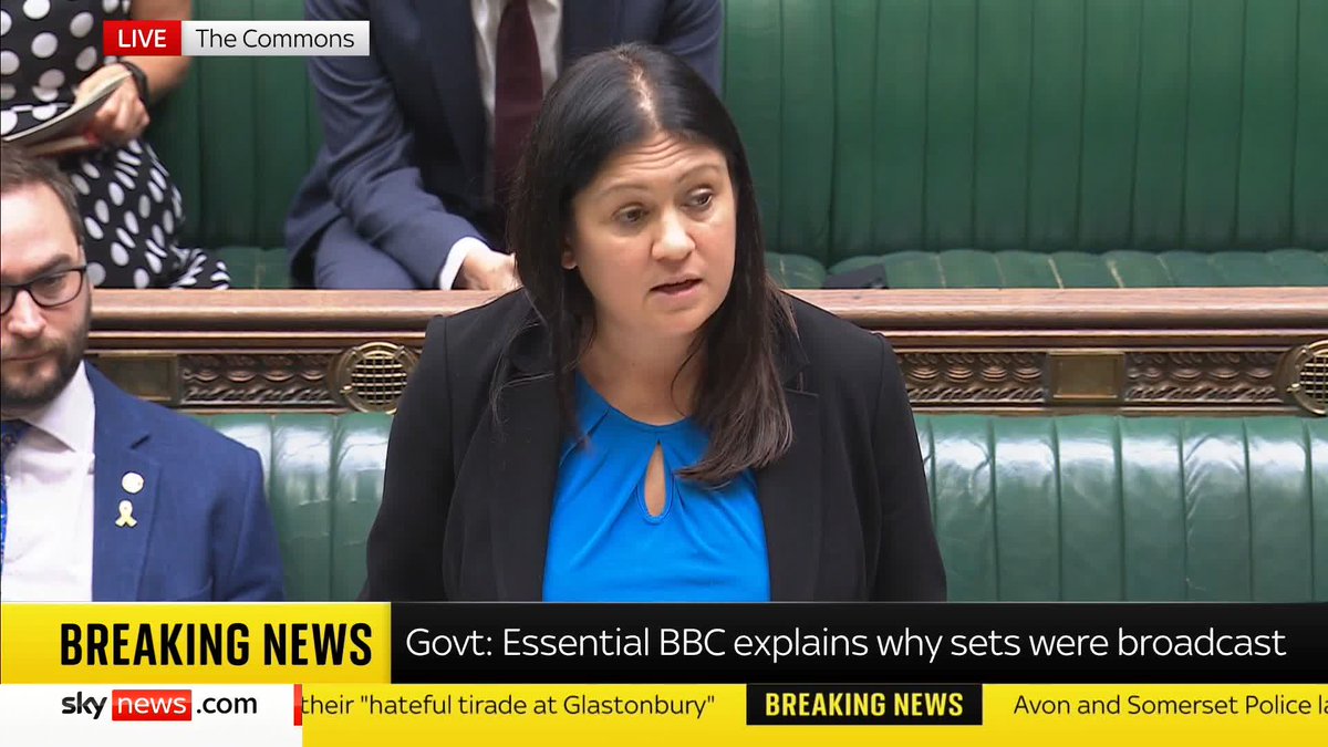 Culture Secretary Lisa Nandy says she has spoken to members of the Jewish community, who have raised concerns about "imagery and slogans" on display at Glastonbury. The government is looking into "these alarming reports". Live: 📺 Sky 501 and YouTube