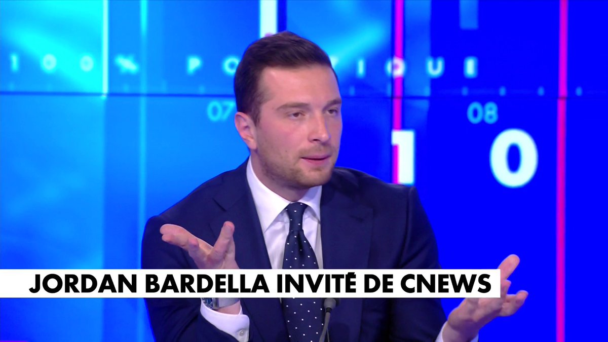 Jordan Bardella, président du RN, demande une nouvelle dissolution à Emmanuel Macron : «Le pays n’avance pas et le pays continue de décliner», dans 100% Politique