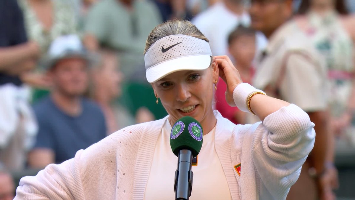 "This court is the epitome of what every single British child dreams about playing on, and actually winning on." 🇬🇧 Katie Boulter is on cloud nine following her 1R #Wimbledon win