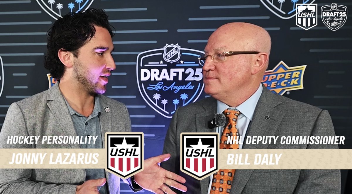 NHL Deputy Commissioner Bill Daly and Jonny Lazarus discussed #USHL development at the #2025NHLDraft. #USHL | NHL