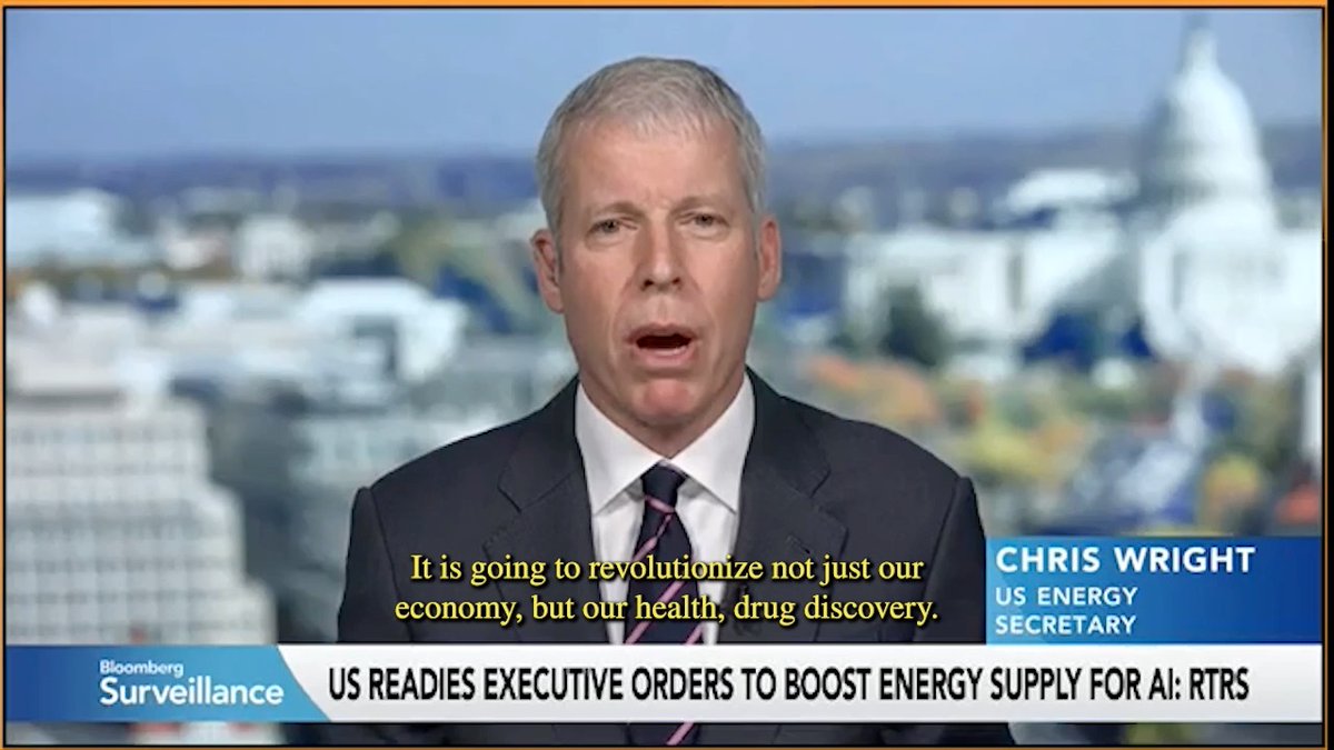.Secretary Chris Wright: "Our biggest source of reliable power today by far is natural gas. Our second biggest source is nuclear. And our third biggest source, right behind that is coal. So those are the three keys to the future of our electricity grid."