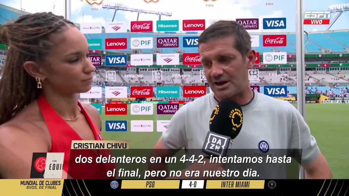 🗣 "NO ESPERÁBAMOS QUE JUEGUEN CON 5 ATRÁS, ESTABAN ORGANIZADOS EN DEFENSA", Cristian Chivu, DT de Inter, tras la eliminación del Mundial de Clubes. 📺 No te pierdas #ESPNEquipoF en vivo por #DisneyPlus