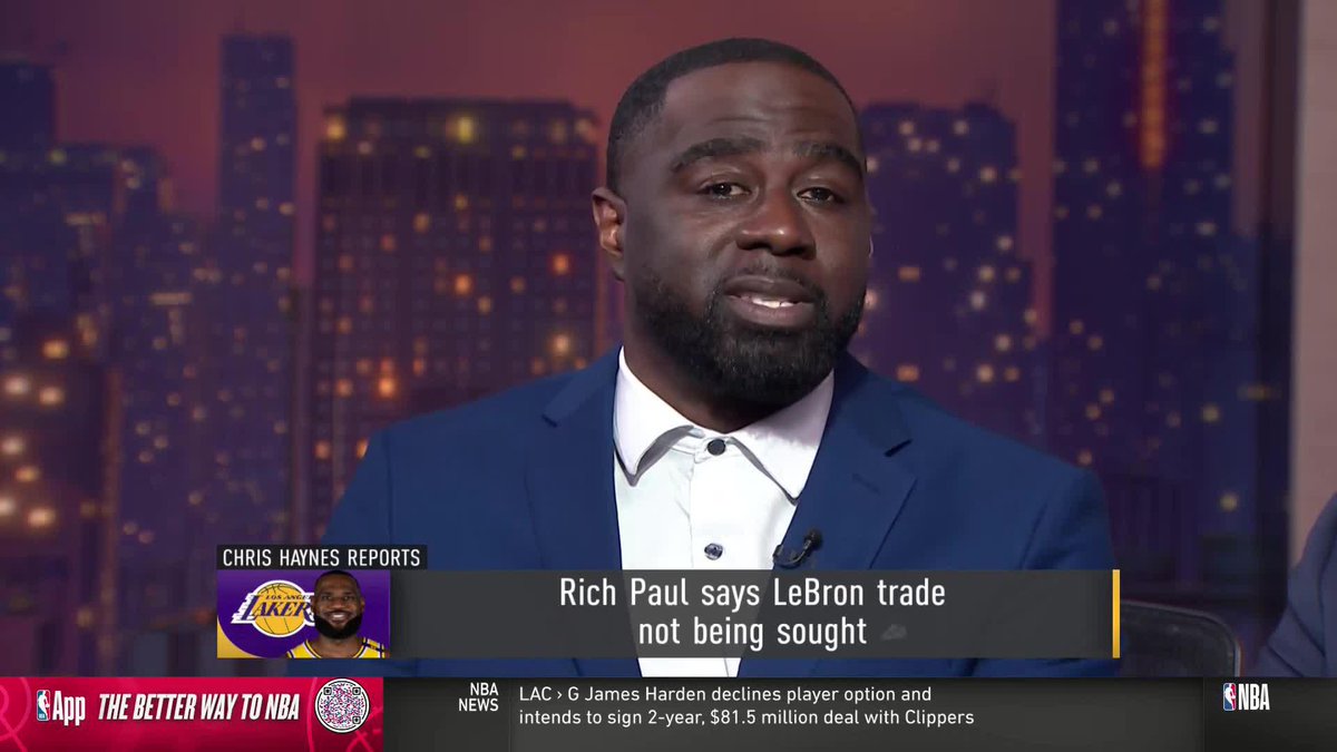 "LeBron James believes that he still can play at a high level for a few more years, and that's what he wants to do." Chris Haynes passes along a message from Rich Paul amidst the rumors surrounding LeBron's future 🗣️