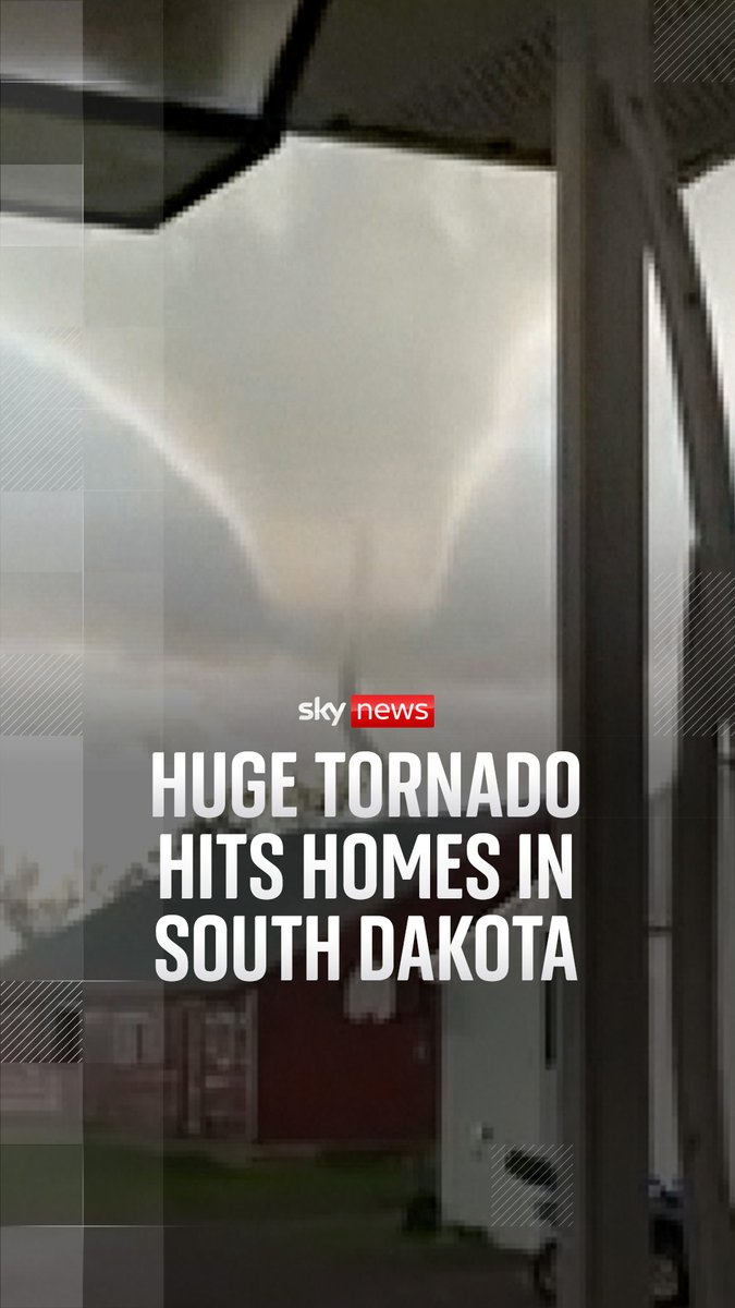 A huge tornado was spotted churning over a field in South Dakota, as severe storms swept the area.
