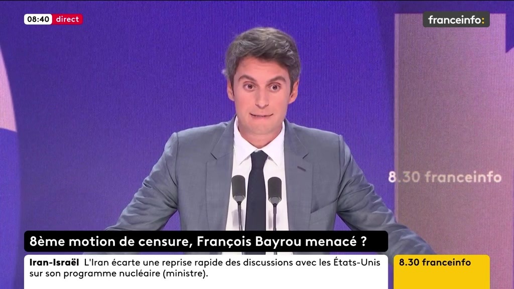đŽ Motion de censure de PS âĄïž "Ce nâest pas responsable mais câest la confirmation finalement de cette ligne du PS soumis Ă la France insoumise", dit Gabriel Attal, chef du parti Renaissance