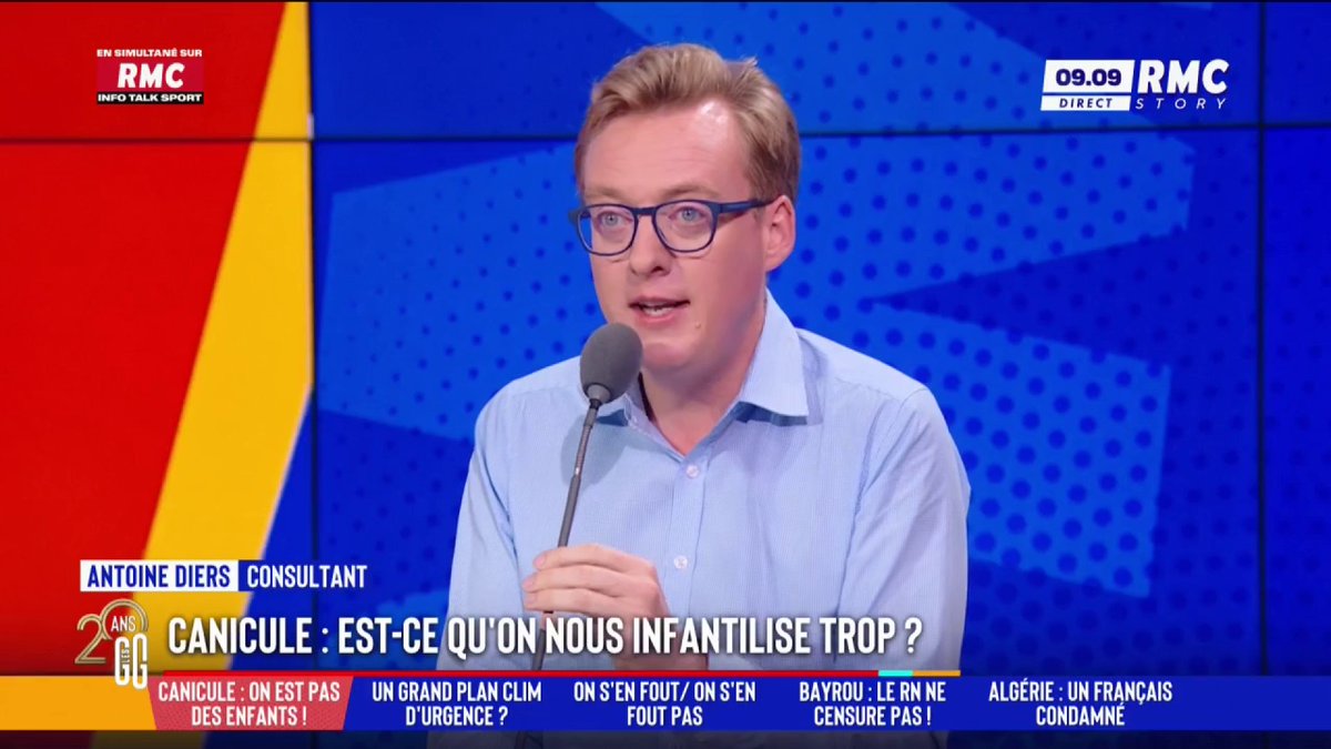 🗣️ Antoine Diers : "Après 2003 on a décidé de travailler 1 jour par an pour mettre nos vieux au frais. 3 milliards par an avec cette journée de solidarité. Elles sont où les clims à 60 milliards ? 20 ans après, la solution à tous nos problèmes, c'est le numéro vert." 🤣 #GGRMC
