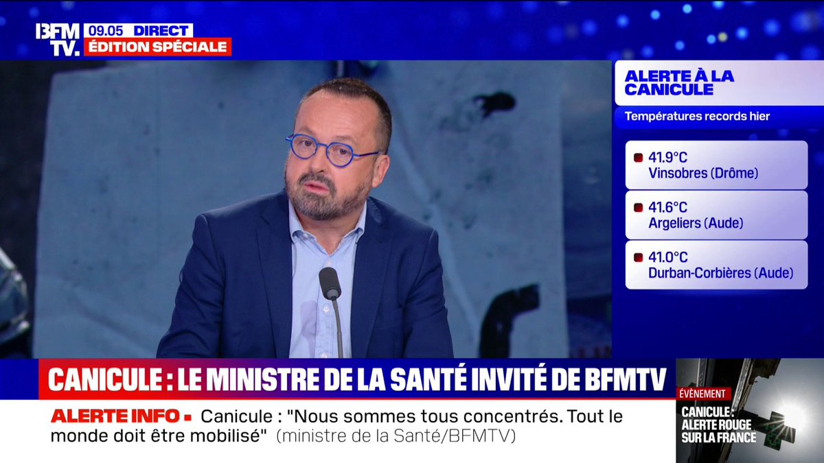 🚨ALERTE INFO "Les hôpitaux sont prêts", assure Yannick Neuder (ministre de la Santé) Le reste de l’année, ils ne sont pas prêts, mais là, spécialement pour la canicule, tout est opérationnel. 🙃
