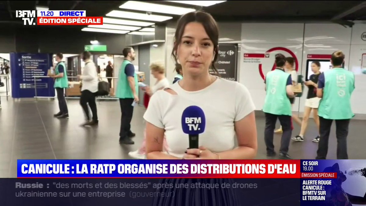 💬 "On en distribue à peu près 30.000" À Paris, la RATP organise des distributions d'eau aux Franciliens pour lutter contre la canicule