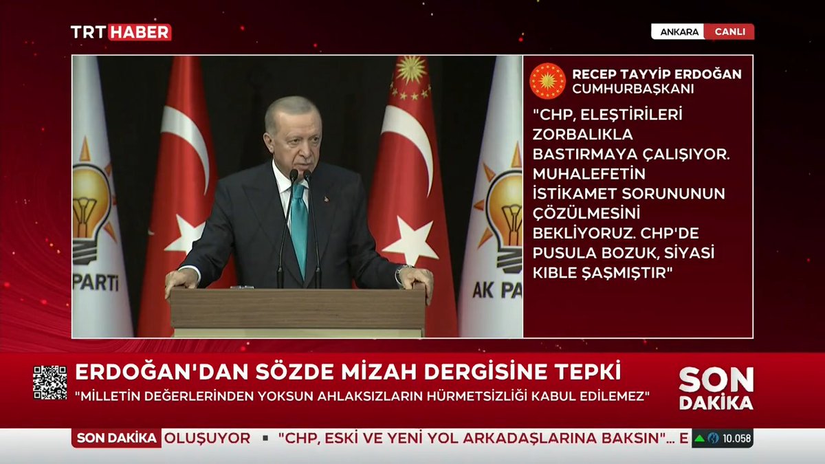 Cumhurbaşkanı Erdoğan’dan dini değerleri aşağılayan alçak karikatüre sert tepki: 📌"Milletin değerlerinden yoksun ahlaksızların Resulü Ekrem Efendimize yaptığı hürmetsizlik kabul edilemez. Bunun hesabını hukuk önünde verecekler, takipçisi olacağız."
