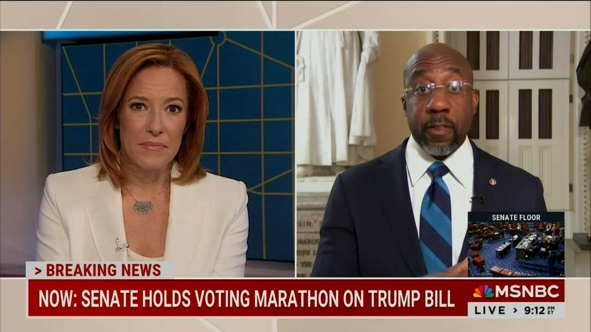 Sen. Reverend Raphael Warnock: My Republican friends have a real decision to make. Are they going to stand for the people who sent them here to represent their families? Or are they gonna stand with Trump and billionaires? The preacher in me can't help but hear again and again, 'What does it profit you to gain the whole world and lose your soul?'