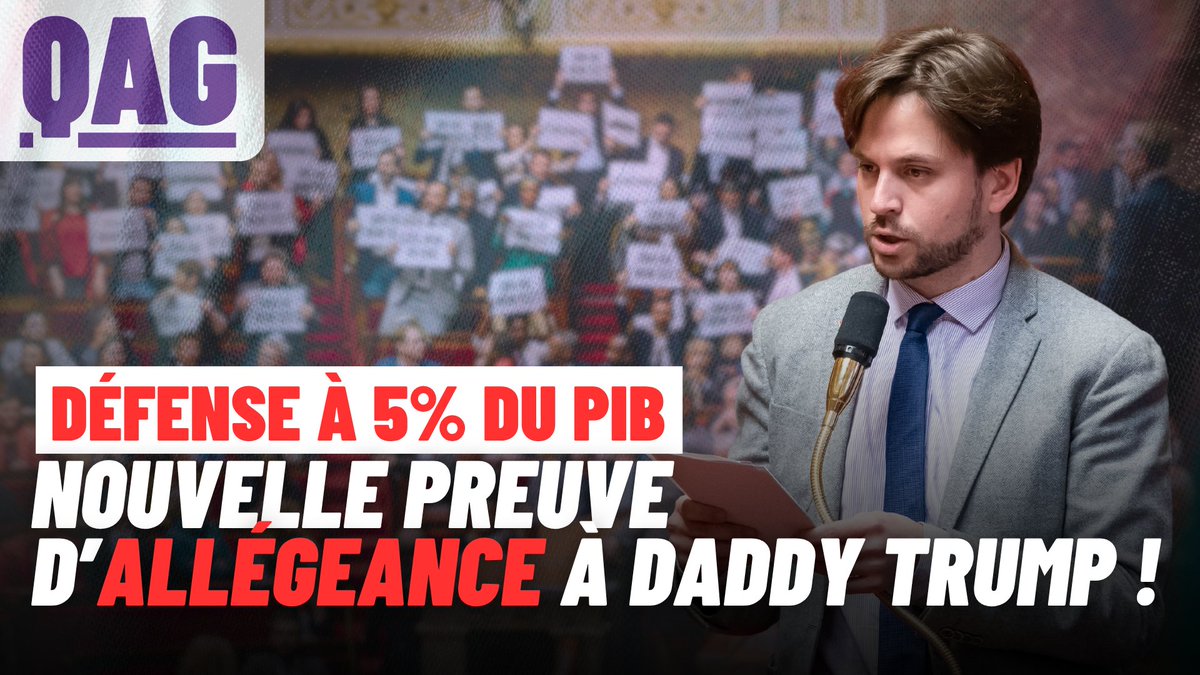 🔴🗣️ « Rien ne va dans la décision prise au sommet de l’OTAN de porter les dépenses de défense à 5% du PIB. Comment après cela comptez-vous encore faire admettre une décision aussi inepte au peuple français ? Pour cela aussi, il faut vous censurer. » - Aurélien Saintoul