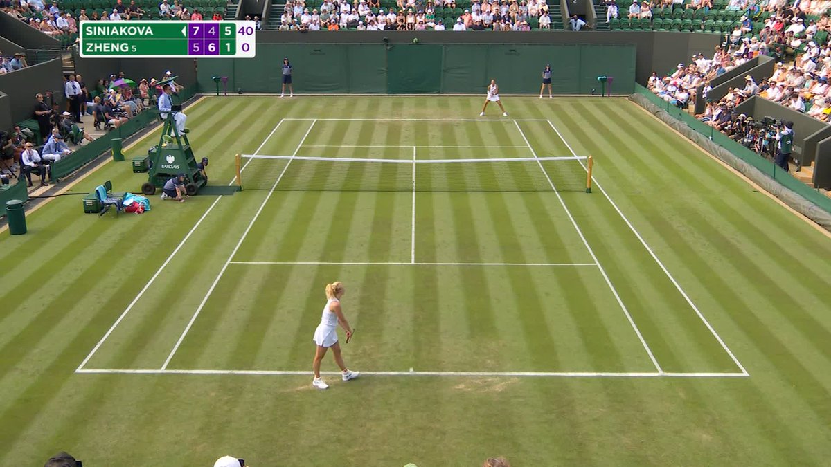 Siniakova sinks Zheng ๐ The Czech beats the No.5 seed 7-5, 4-6, 6-1 #Wimbledon
