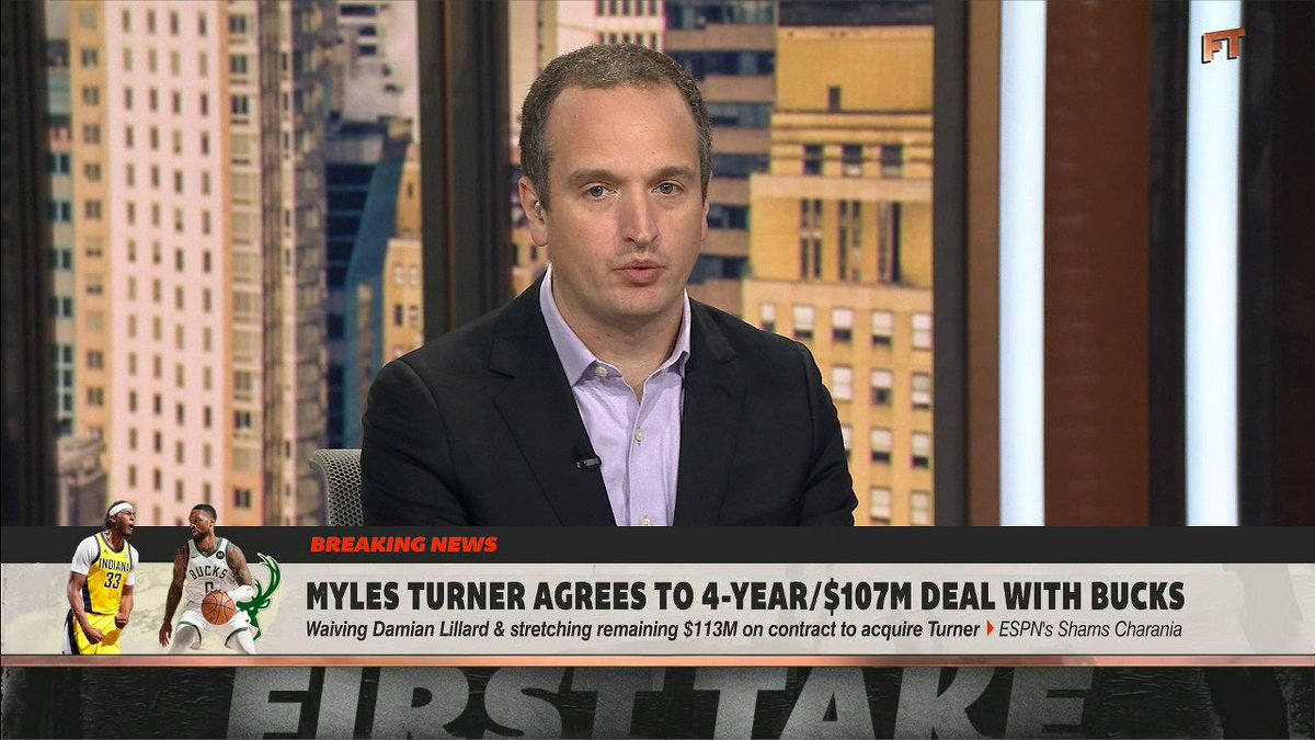 "This is the biggest contract in terms of waiving a player like this in the history of the league." Tim Bontemps speaks on the Bucks waiving Damian Lillard to acquire Myles Turner 👀