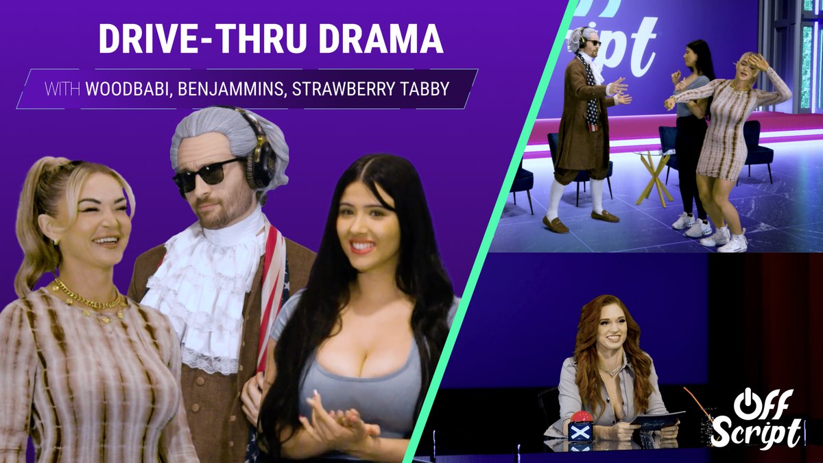 🚗💥 Buckle up BenJammins, StrawberryTabby 🍓 & WoodBaabi 😱 Amouranth’s taking you on a wild ride on #OffScript! 📺 Stream the chaos FREE: