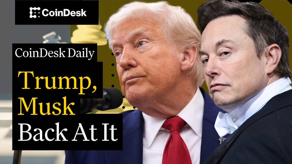 🗞️ Trump/Musk feud escalates, causing $TSLA to tumble. 🗞️ Senator Lummis seeks to waive US taxes on small crypto transactions 🗞️ Bitcoin records monthly high, but Euro steals the show. Jenn 3.0✨ hosts "CoinDesk Daily." 🔗👇 Thank you to Bahamut 🤝 for being a sponsor of CoinDesk Media Network.