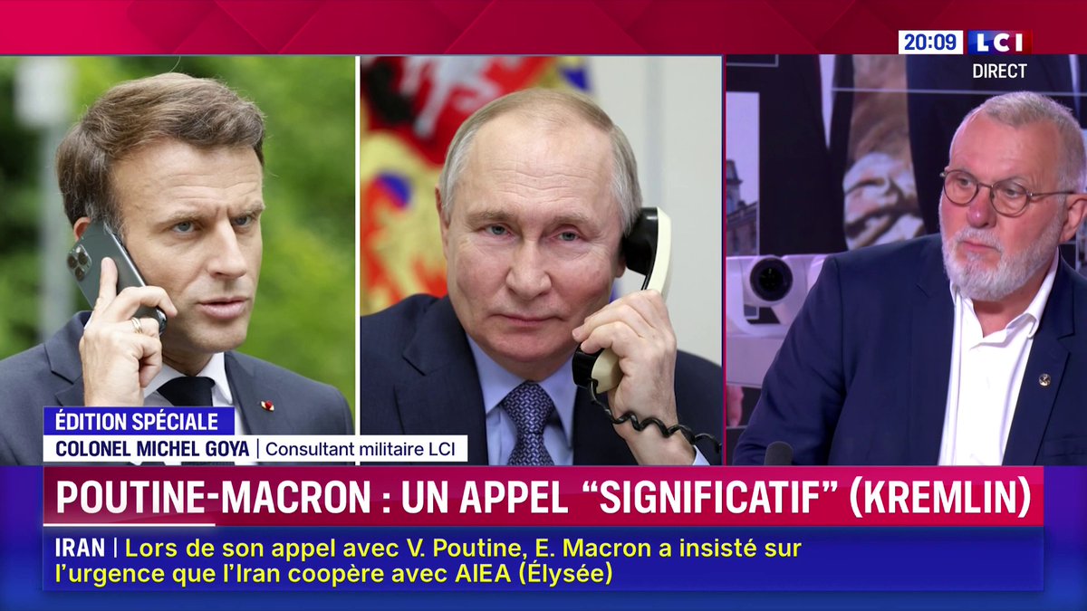 🔴 Emmanuel Macron et Vladimir Poutine ont échangé au téléphone, une première depuis 2022 : le chef de l'État "veut se placer, une manière de revenir sur le devant de la scène, sans grande chance de succès" selon Michel Goya ▶️ Darius Rochebin