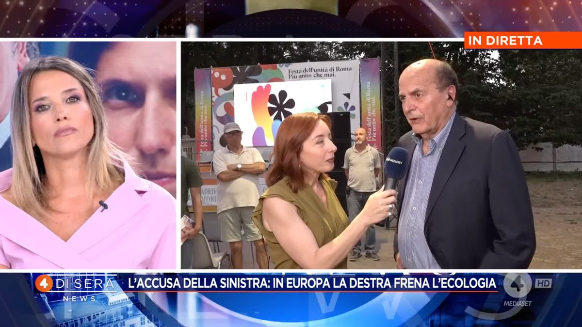 Pier Luigi Bersani: "Negare il tema climatico sia demenziale" Siete d'accordo? #4disera news in diretta su #Rete4