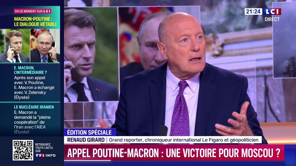 🗣️ "Le front ukrainien ne va pas s'effondrer en août 2025 comme l'armée allemande s'est effondrée en août 1918 sur le front français" dit Renaud Girard ▶️ Darius Rochebin