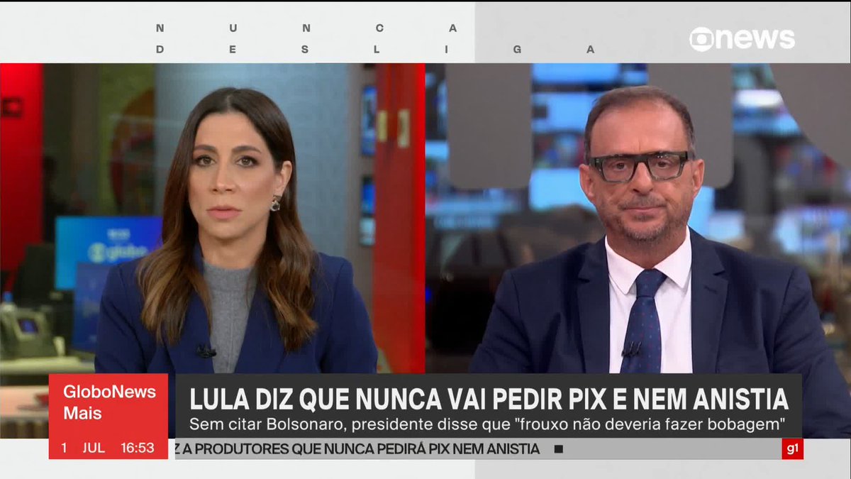 “É uma estratégia política do Lula manter o Bolsonaro vivo. Mais do que nunca, ele precisa do Bolsonaro vivo porque, segundo as pesquisas e a crença, é mais fácil derrotá-lo. Bolsonaro está inelegível, mas é mais fácil derrotar o sobrenome e a figura dele do que qualquer outro que represente o fim da polarização”, diz Octavio Guedes sobre Lula dizer que nunca pediria PIX ou anistia e, sem citar Jair Bolsonaro, afirmar que “frouxo não deveria fazer bobagem”. ➡ Assista ao #GloboNewsMais: #GloboNews