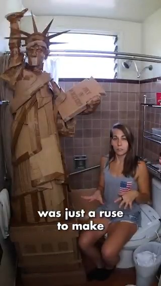 I made the Statue of Liberty... for my bathroom