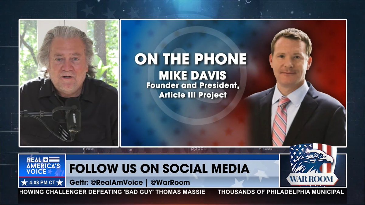 BREAKING: THE PRESIDENT IS PLEASED WITH WHAT 🇺🇸 Mike Davis 🇺🇸 AND OTHERS ARE DOING IN THE FIGHT AGAINST BIG TECH. “...Google, Amazon, Facebook, and Apple are definitely President Trump and MAGA’s enemies.” Bannon’s WarRoom