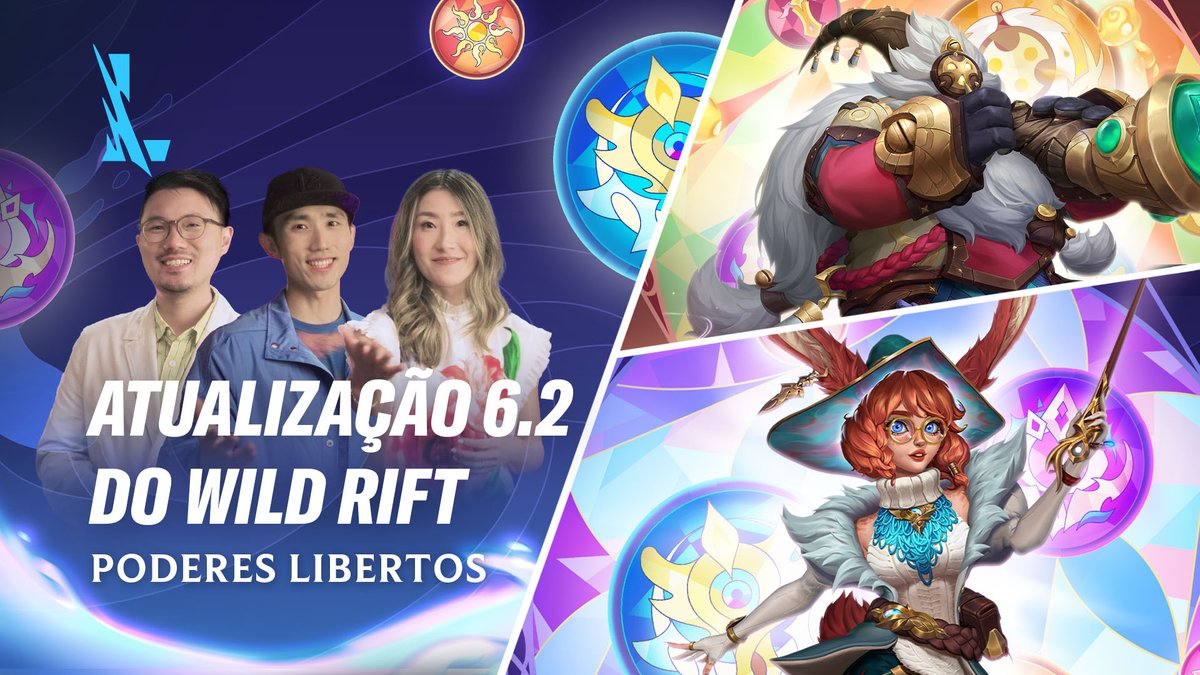 Una-se a @ParaSmoothie, John e Keboom na descoberta dos seus Poderes Libertos com a Atualização 6.2! Chegando no dia 16 de julho: 💎Novo sistema de experiência de jogador 👊Novos Campeões 🐽Novas mudanças no Rift E mais!