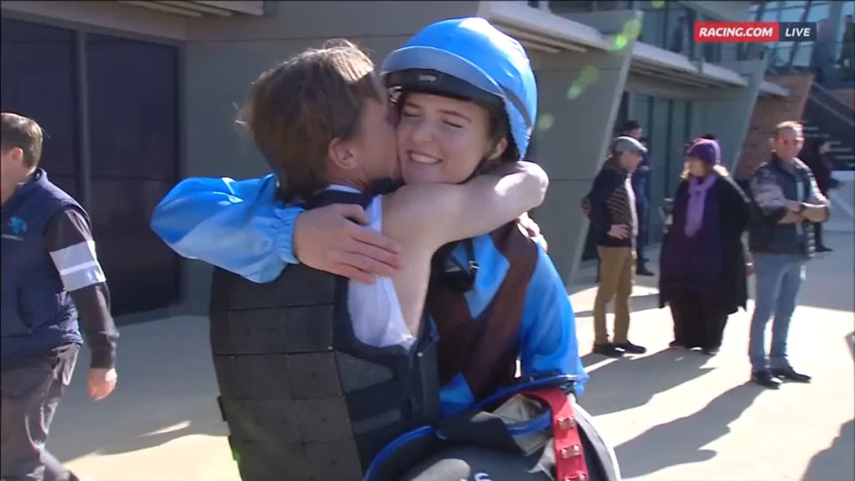 It was all smiles from an emotional Justin Potter who registered his third career win as a trainer after his daughter Sophie Potter was victorious aboard Sun Flipper for a second time 🙌