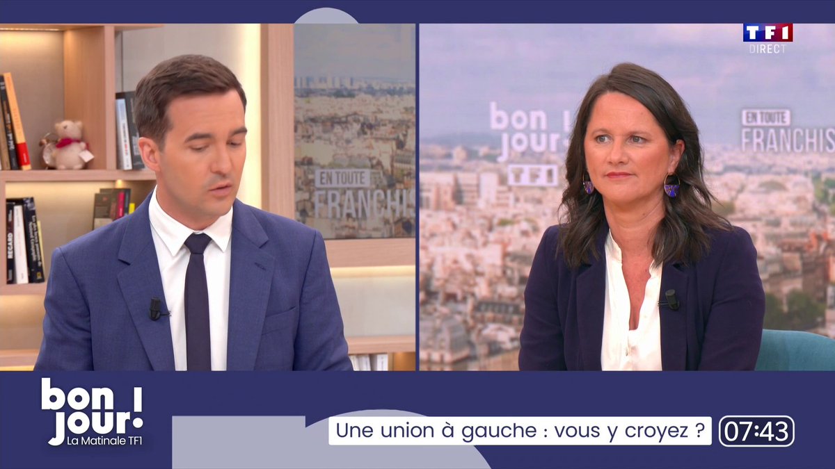 Présidentielle de 2027 : "Le moment venu, face à l'histoire et face au risque du Rassemblement national, nous saurons nous retrouver (...) Cette union de la gauche et des écologistes, on la doit à la France des épuisés", Johanna Rolland dans #BonjourLaMatinaleTF1