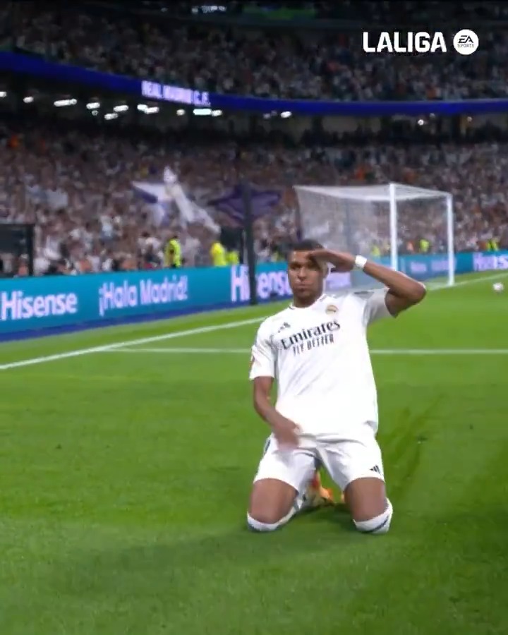 Primera temporada como 𝗠𝗔𝗗𝗥𝗜𝗗𝗜𝗦𝗧𝗔. Kylian Mbappé 🤍 Real Madrid C.F. #LALIGAHighlights | #LALIGAEASPORTS