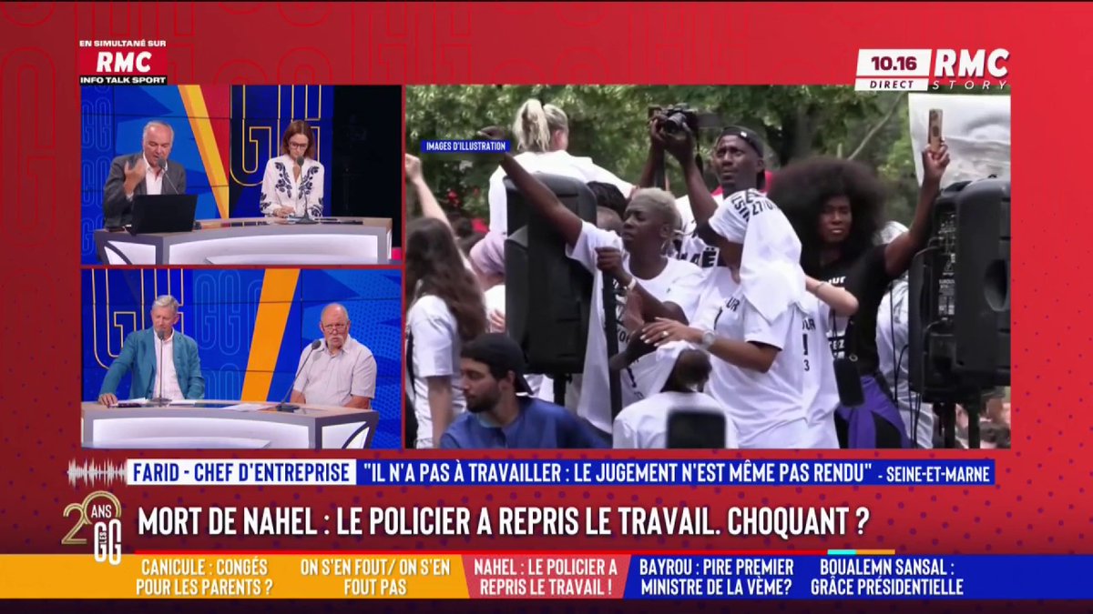 🚨 Mort de Nahel : le policier auteur du tir a repris le travail. Choquant ? 📞 Farid, chef d'entreprise : "Pourquoi il est en liberté et il exerce ? Il est présumé innocent, mais imaginez qu'il récidive." #GGRMC