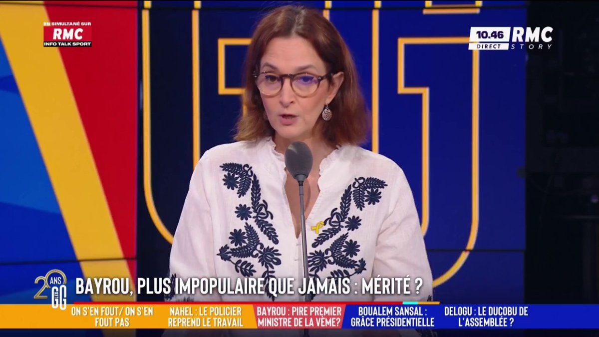 📉 Bayrou, plus impopulaire que jamais… Mérité ? 🗣️ Barbara Lefebvre : "Il vit sa plus belle vie, il est trop content, il a rêvé de ça toute sa vie... il monte au perchoir, il fait des réunions.C'est cohérent avec ce qu'il est. De toute façon la France est déjà à plat." #GGRMC