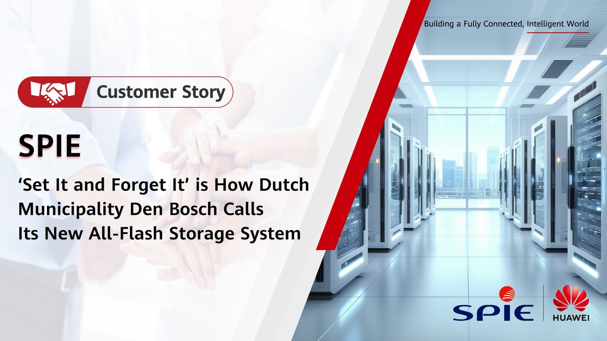 In partnership with SPIE Nederland, Huawei provided the Dutch municipality of Den Bosch with cutting-edge, all-flash data infrastructure. Powered by Huawei's OceanStor Dorado, the solution delivers greater efficiency, reliability, and cost savings to support smoother digital operations and better public services for 160,000+ residents. Discover how this partnership is helping transform local government with intelligent data storage: