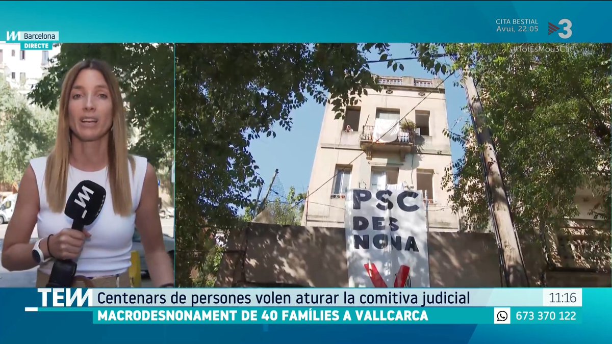 Macrodesnonament de 40 famílies a Vallcarca "La solució és molt més fàcil que la milionada que es va gastar l'Ajuntament de Barcelona amb la Casa Orsola. Això és seu; amb diàleg i la constatació tècnica que no hi ha perill, ens podríem quedar", Iru Moner, afectat #TotEsMou3Cat