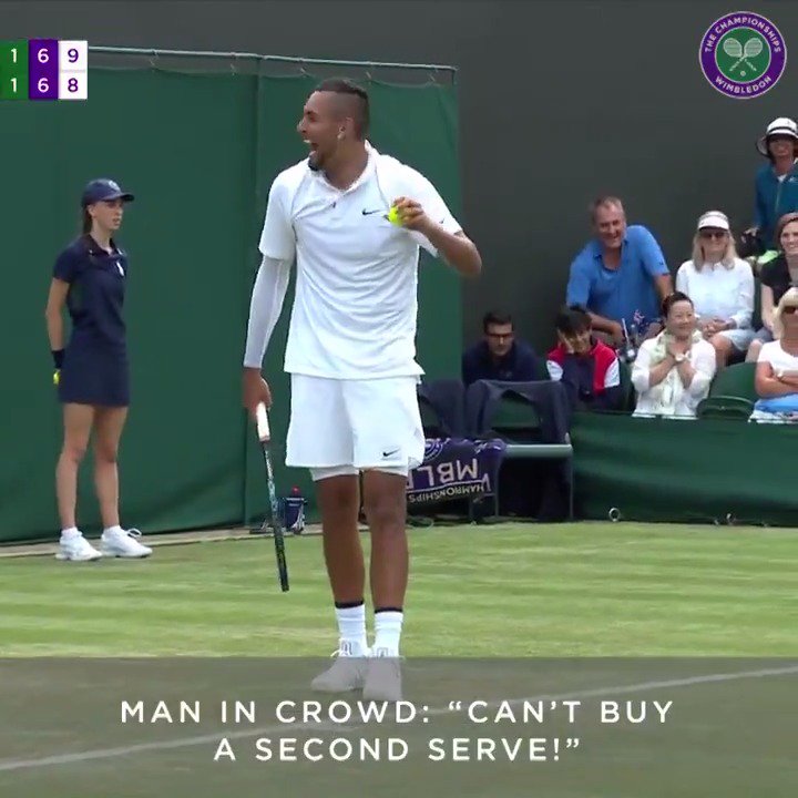 🇦🇺 "Achète-toi une première balle !" Kyrgios après une 1e ratée Let sur sa 2e, un spectateur cri 🇦🇺 “Achète-toi une deuxième balle !” Wimbledon 2019