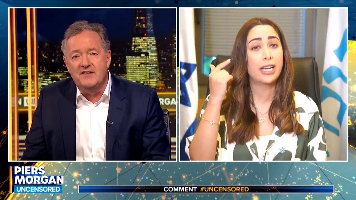 'Your colleagues are talking in a very brazen and open way about 'cleansing Gaza of all Palestinians' - that is ethic cleansing, that is a war crime!' Watch more of Piers Morgan's interview with Israeli minister May Golan 👇 📺 Piers Morgan | May Golan מאי גולן