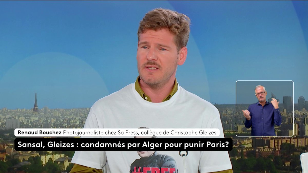 🔴🗣️ "La famille de Christophe Gleizes déplore la condamnation a minima du ministre des Affaires étrangères puisqu'il n'a pas demandé explicitement d'action particulière", regrette Renaud Bouchez, collègue du journaliste condamné à 7 ans de prison en Algérie.