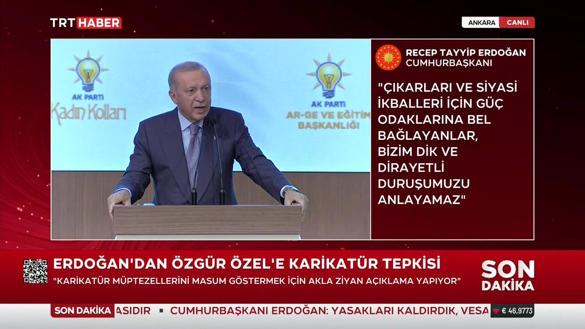 Cumhurbaşkanı Erdoğan’dan Özgür Özel’e tepki: 📌"Karikatür müptezellerini masum göstermek için akla ziyan açıklama yapıyor. Milyonların gördüğü hakareti, rezilliği, provokasyonu göremiyorsan sorunu başkasında değil, kendinde ara."
