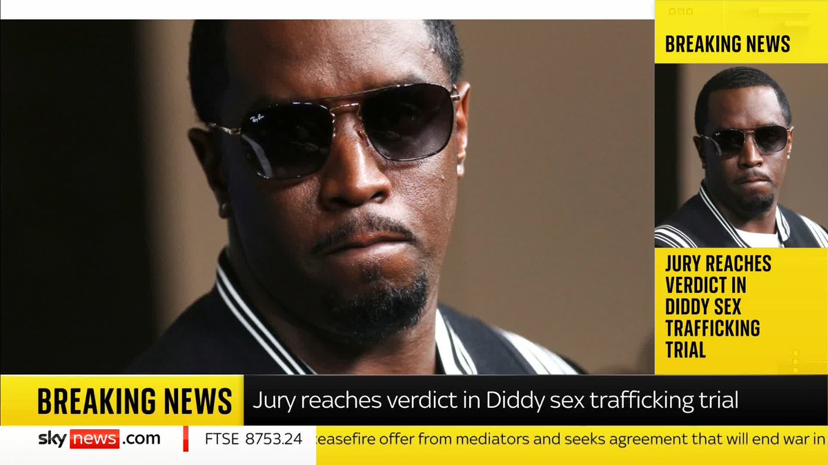 BREAKING: The jury has reached a verdict in the Sean 'Diddy' Combs sex trafficking trial. Sky's Martha Kelner is outside the court with the latest ⬇️ 📺 Sky 501, Virgin 602, Freeview 233 and YouTube