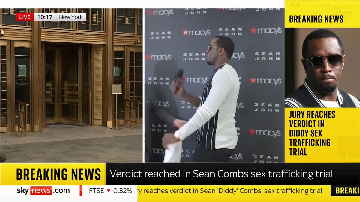 BREAKING: The jury has found Sean 'Diddy' Combs not guilty on three of the most serious charges he was accused of, including racketeering conspiracy. He has been found guilty on two other charges Find out more: