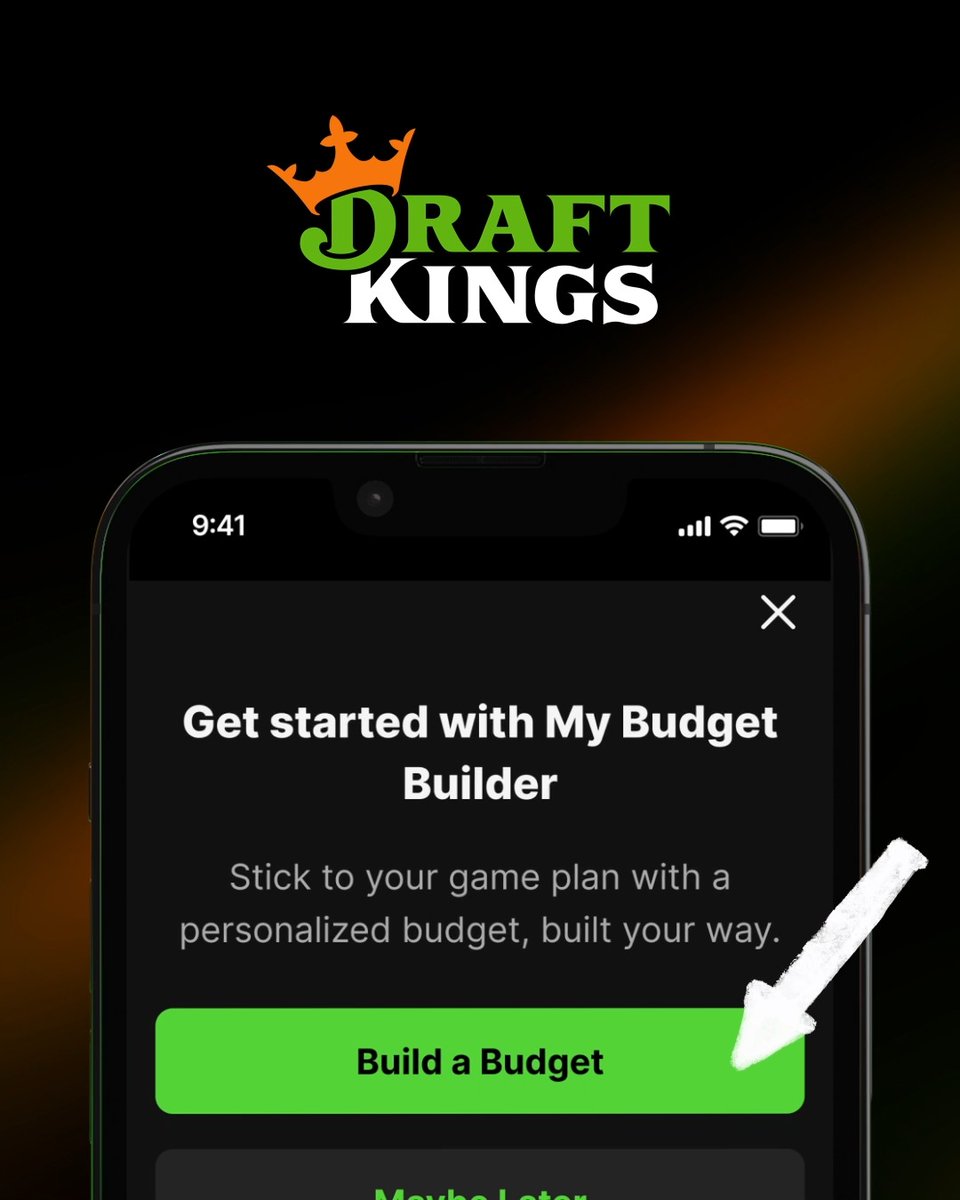 Introducing... My Budget Builder 📊 A quick way to help manage your entertainment budget across DraftKings platforms. Set deposit limits, wager preferences, time spent & more. ➡️