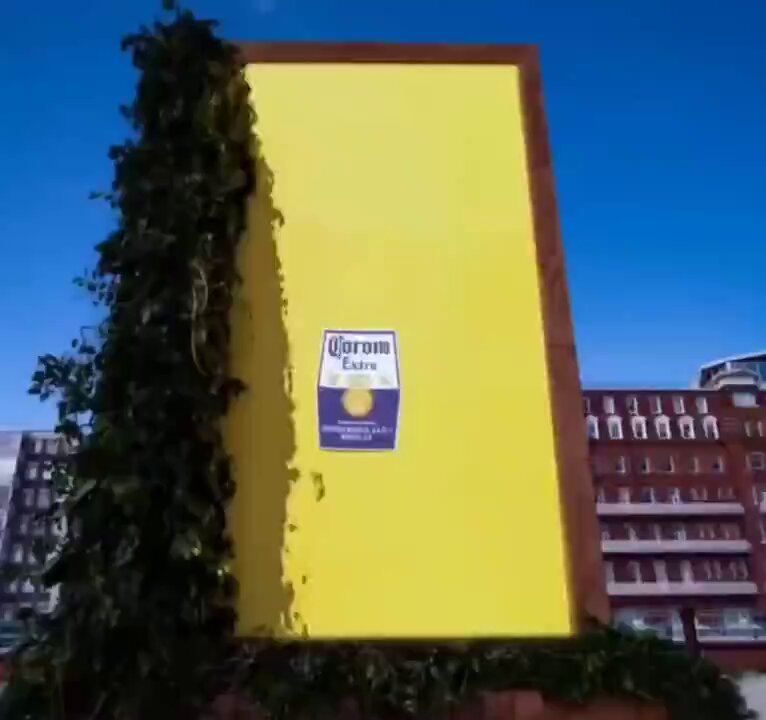 Corona’s natural billboard which uses the sun to create the shape of the bottle