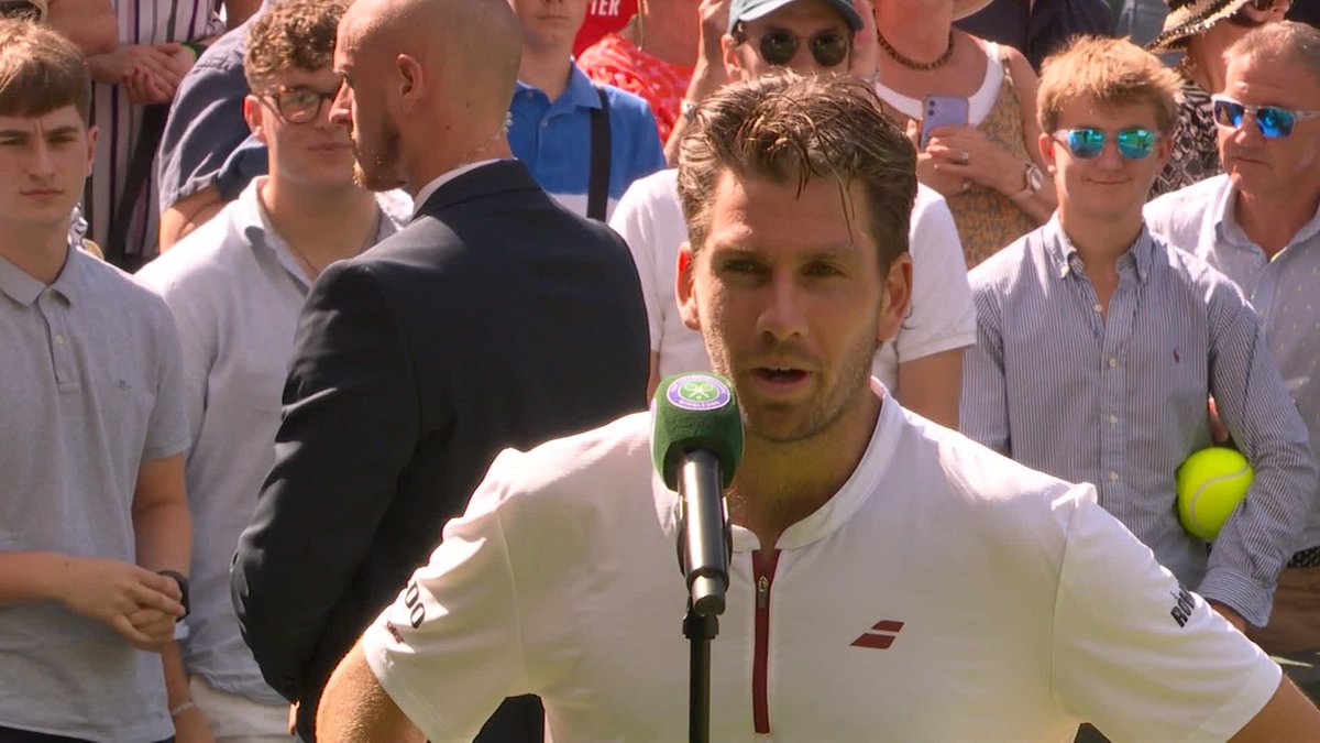"You just feel goosebumps." Cameron Norrie was taking it all in on returning to his favourite court ๐ #Wimbledon
