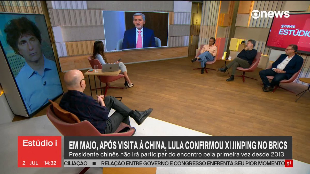A não participaçao do presidente da China, Xi Jinping, "indica enorme esvaziamento" da cúpula do Brics, disse Guga Chacra