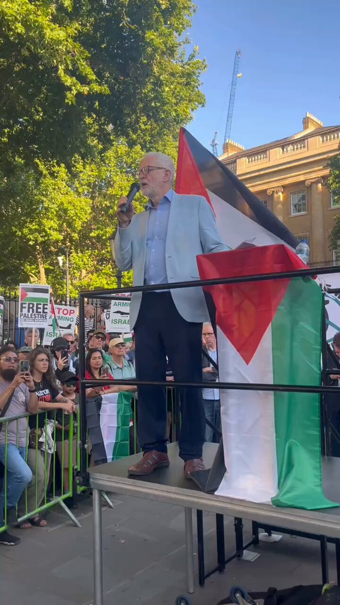 “We’re going to be here as long as it takes. We’re not going away. We’re here with the people of Palestine” Jeremy Corbyn speaks at the protest against the proscription of @Pal_action