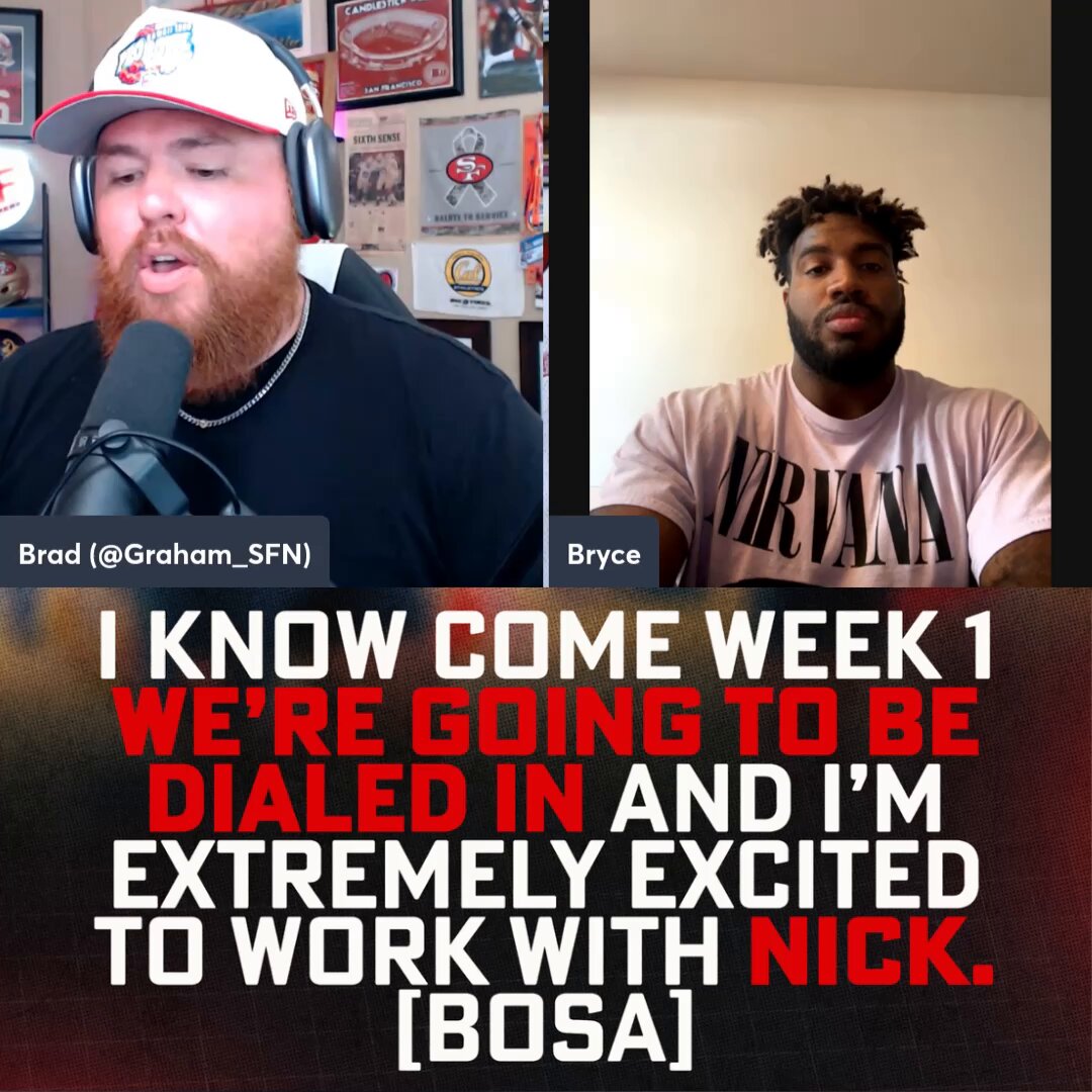 #49ers Bryce Huff already knows him and Nick Bosa are going to cause problems for opposing offenses 😮‍💨 Full interview: