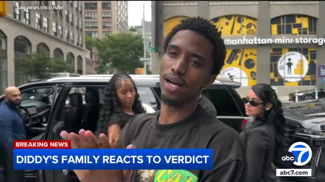 After the verdict, Sean "Diddy" Combs' family celebrated on the street in New York City. They did push-ups on the sidewalk while others danced. They said a few words exclusively to ABC News.