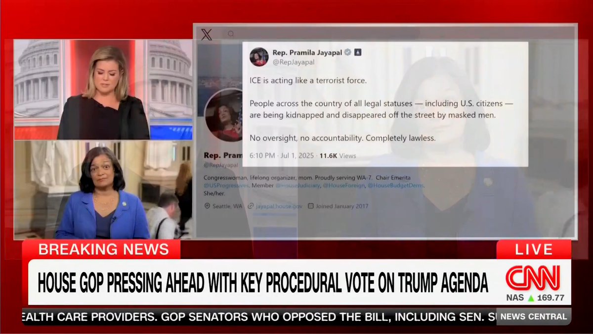 Democrat Rep. Pramila Jayapal claims ICE agents who are enforcing the law are "deranged."
