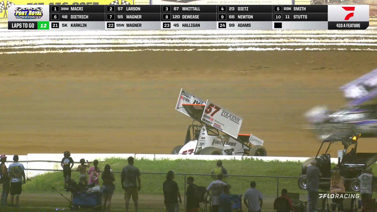 ❗️ Around goes Kyle Larson! His pursuit of race leader Anthony Macri comes to an end at Port Royal Speedway #SpeedPalace! #PASpeedweek