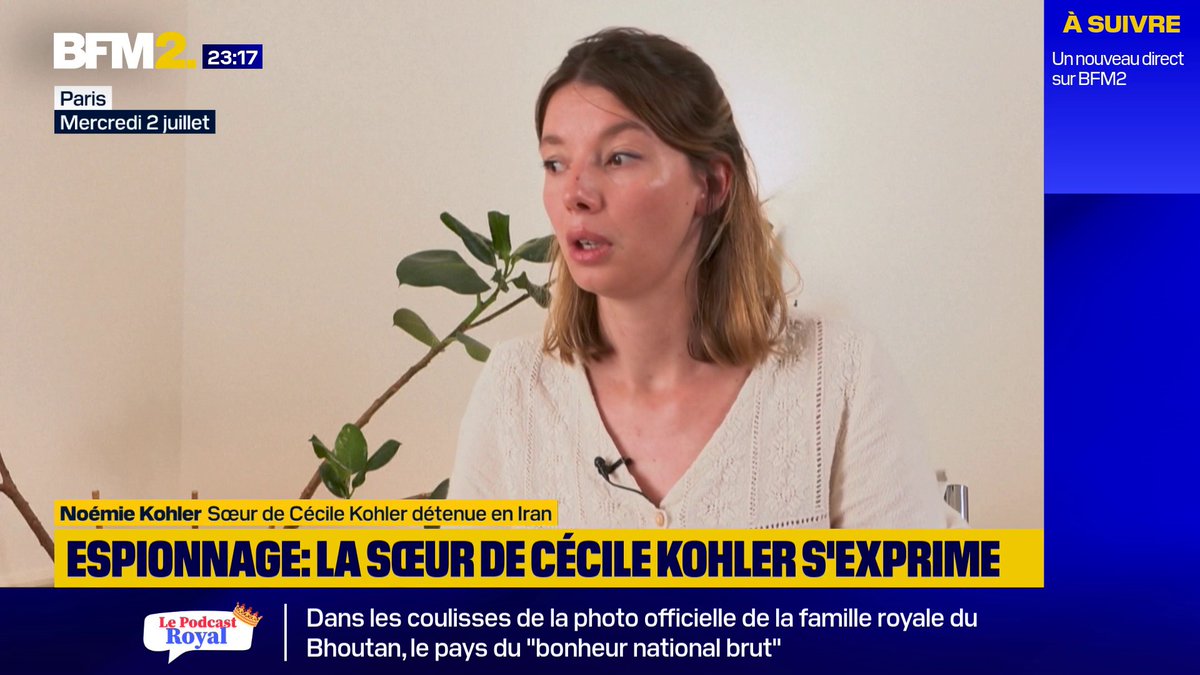 💬 "Ils risquent une condamnation à mort" ➡ Noémie Kohler s'exprime après la condamnation en Iran de sa sœur Cécile Kohler et de Jacques Paris pour "espionnage pour le Mossad", "complot pour renverser le régime" et "corruption sur terre"